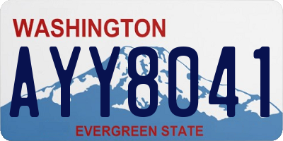 WA license plate AYY8041