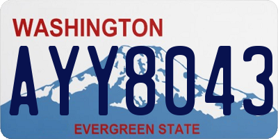 WA license plate AYY8043