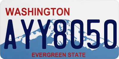 WA license plate AYY8050