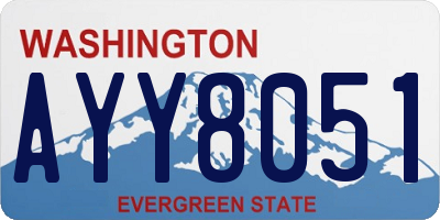 WA license plate AYY8051