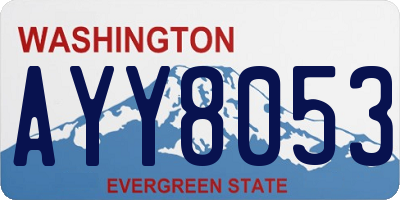 WA license plate AYY8053