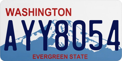 WA license plate AYY8054