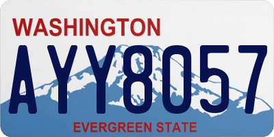 WA license plate AYY8057