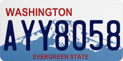 WA license plate AYY8058