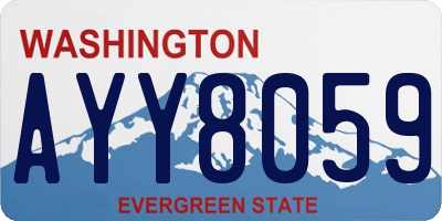 WA license plate AYY8059