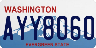 WA license plate AYY8060