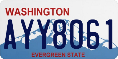 WA license plate AYY8061