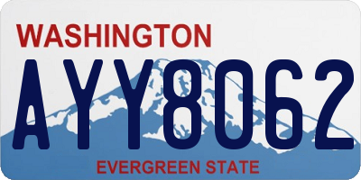 WA license plate AYY8062