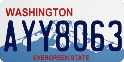 WA license plate AYY8063