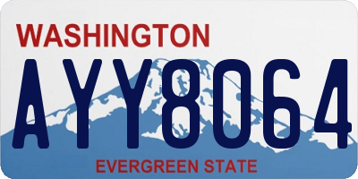 WA license plate AYY8064