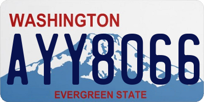 WA license plate AYY8066