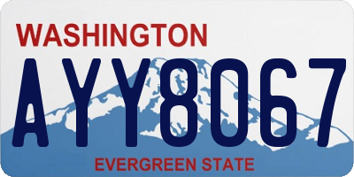 WA license plate AYY8067