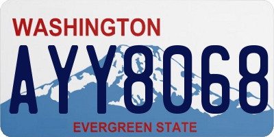 WA license plate AYY8068