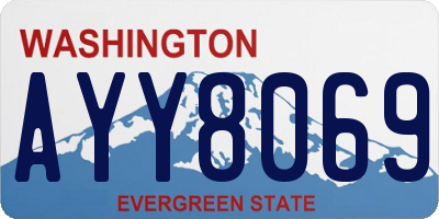 WA license plate AYY8069