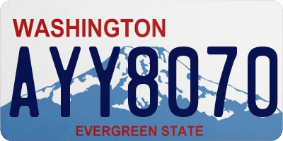 WA license plate AYY8070