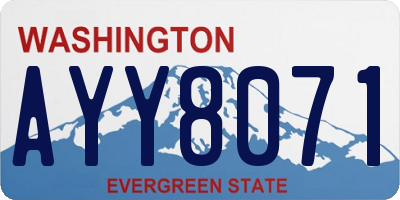 WA license plate AYY8071