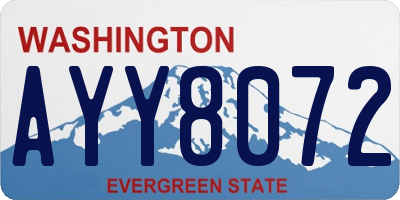 WA license plate AYY8072