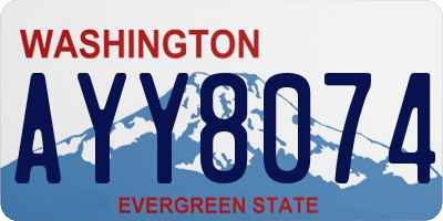 WA license plate AYY8074