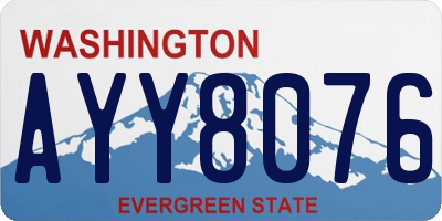 WA license plate AYY8076