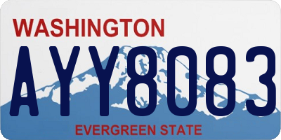 WA license plate AYY8083