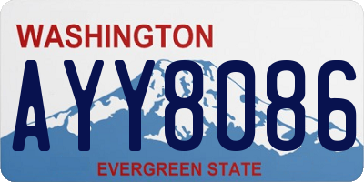 WA license plate AYY8086