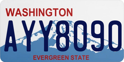 WA license plate AYY8090