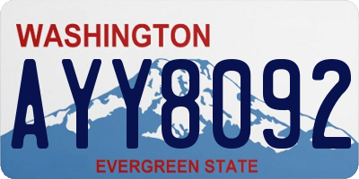 WA license plate AYY8092