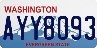 WA license plate AYY8093