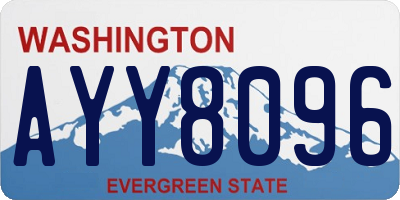 WA license plate AYY8096