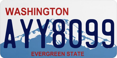 WA license plate AYY8099