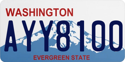 WA license plate AYY8100