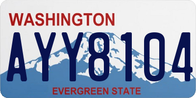 WA license plate AYY8104