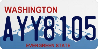 WA license plate AYY8105