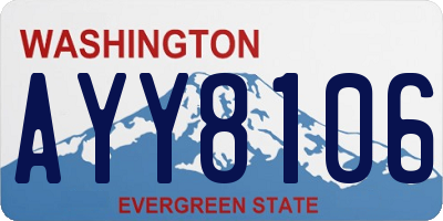 WA license plate AYY8106