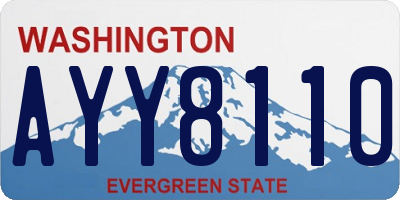 WA license plate AYY8110