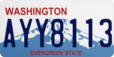 WA license plate AYY8113