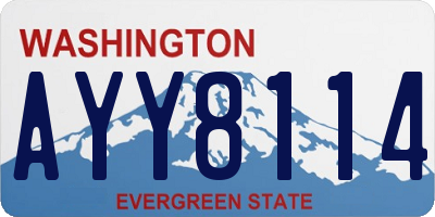 WA license plate AYY8114