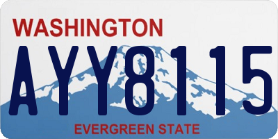 WA license plate AYY8115