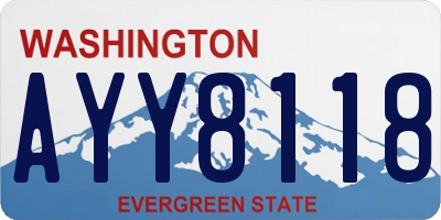 WA license plate AYY8118