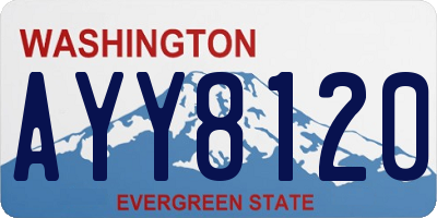 WA license plate AYY8120