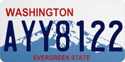 WA license plate AYY8122