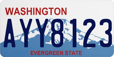 WA license plate AYY8123