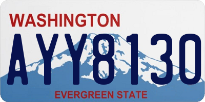 WA license plate AYY8130