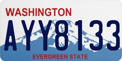 WA license plate AYY8133