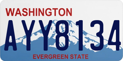 WA license plate AYY8134