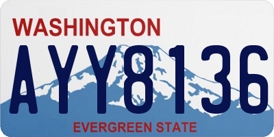 WA license plate AYY8136