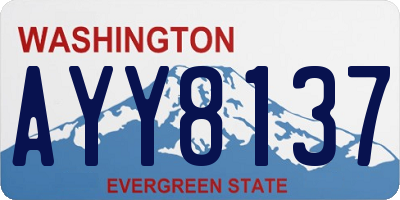 WA license plate AYY8137