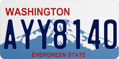 WA license plate AYY8140