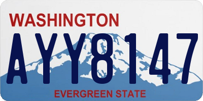 WA license plate AYY8147