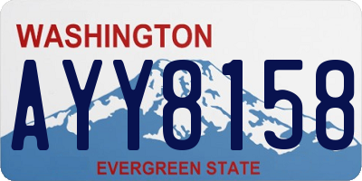 WA license plate AYY8158